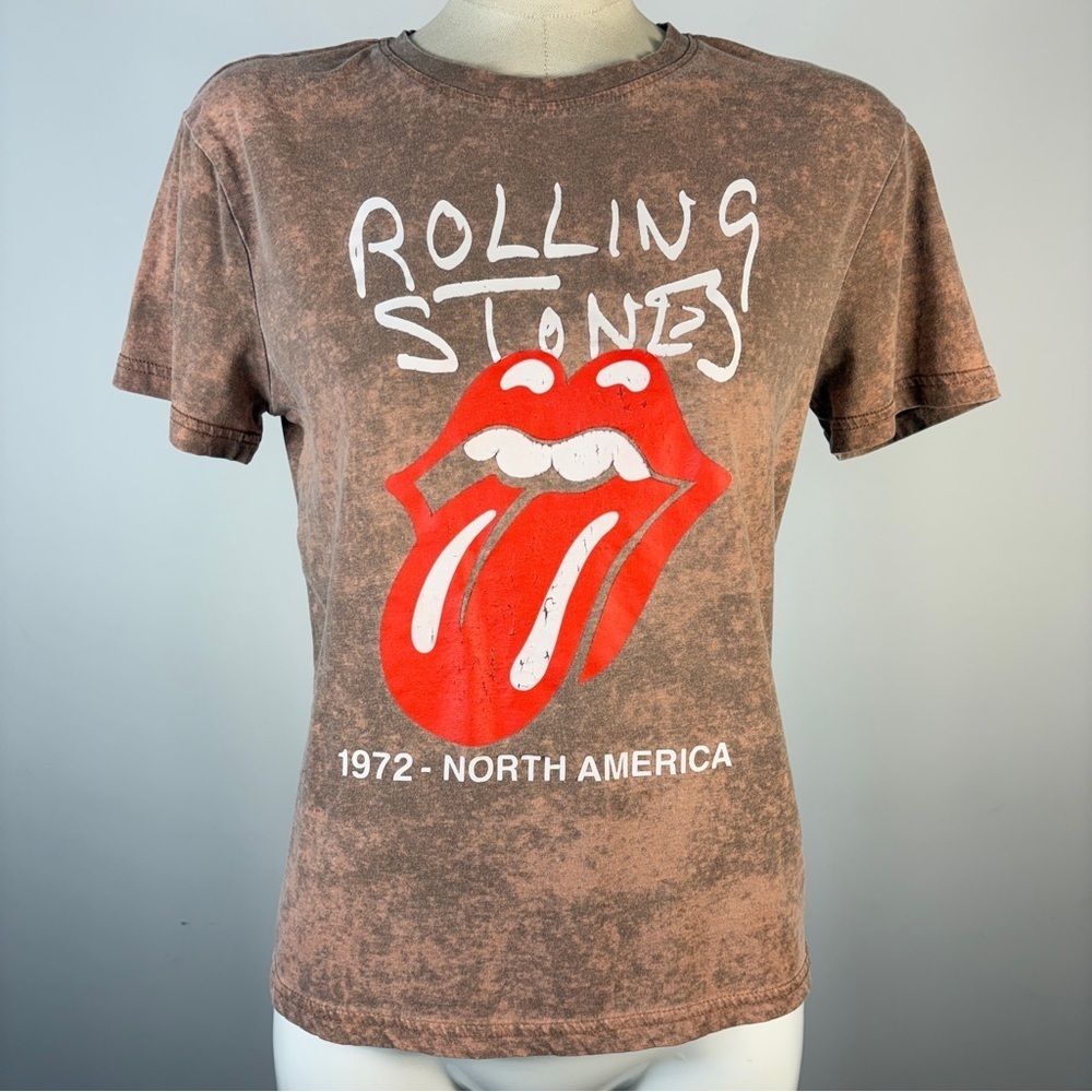 ❤️ Rolling Stones 1972 North America Tour Graphic Women’s Tee - Brown Acid Wash